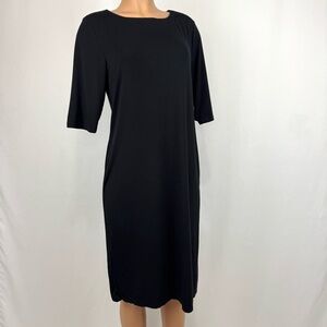 JoFit Women’s L Black Half Sleeve Rayon Travel BON VOYAGE Dress Casual Athletic